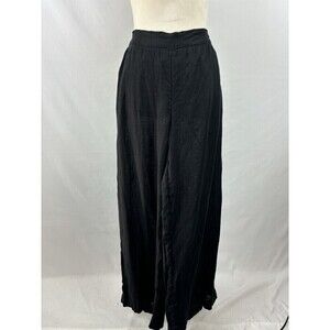 INC International Concepts Wide Leg Linen Pants Black 12